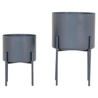 Housenordic Blumentopf 2erSet Pavia grau Stahl Pavia - grau - Housenordic