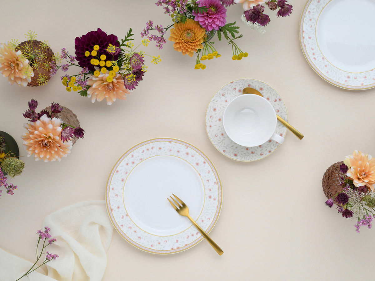 CreaTable Kaffeeservice Emilia weiß Porzellan 18 tlg. Emilia - weiß/creme - CreaTable