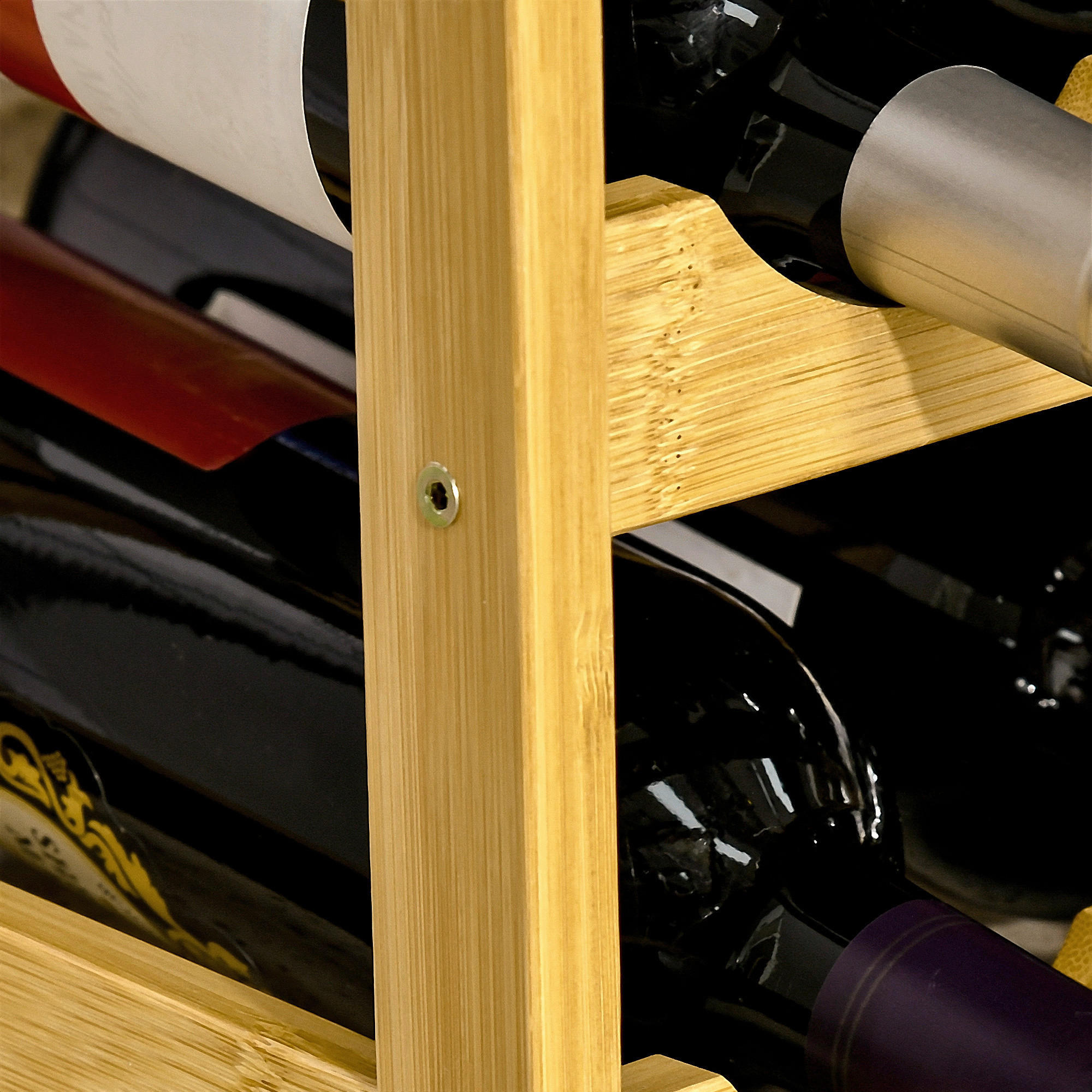 HOMCOM Weinregal natur Bambus B/H/L: ca. 23,5x43x38 cm Weinregal - natur (38,00/23,50/43,00cm) - HOMCOM