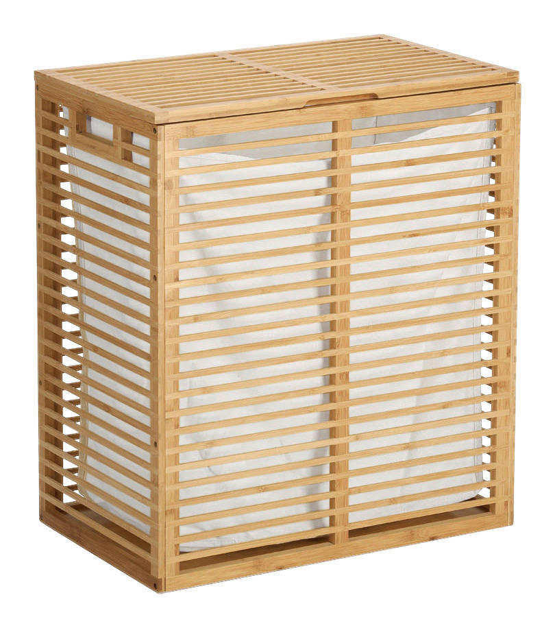 Zeller Wäschesammler natur Baumwolle B/H/L: ca. 33x61x535 cm Wäschesammler - weiß/natur (535,00/33,00/61,00cm) - Zeller
