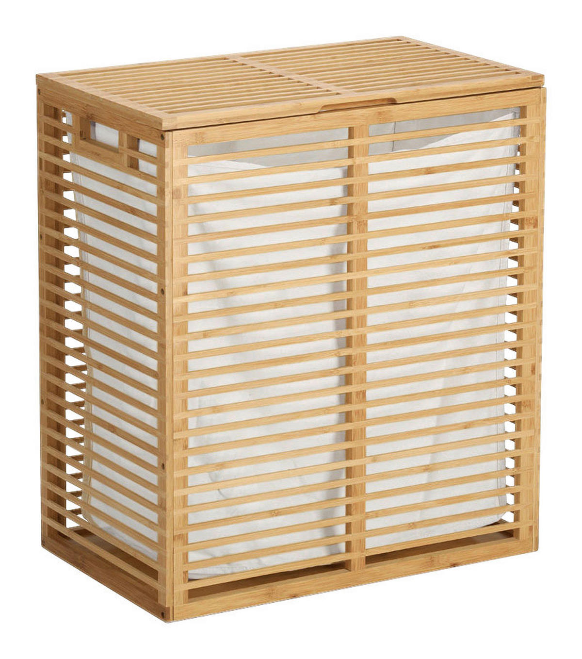 Zeller Wäschesammler natur Baumwolle B/H/L: ca. 33x61x535 cm Wäschesammler - weiß/natur (535,00/33,00/61,00cm) - Zeller