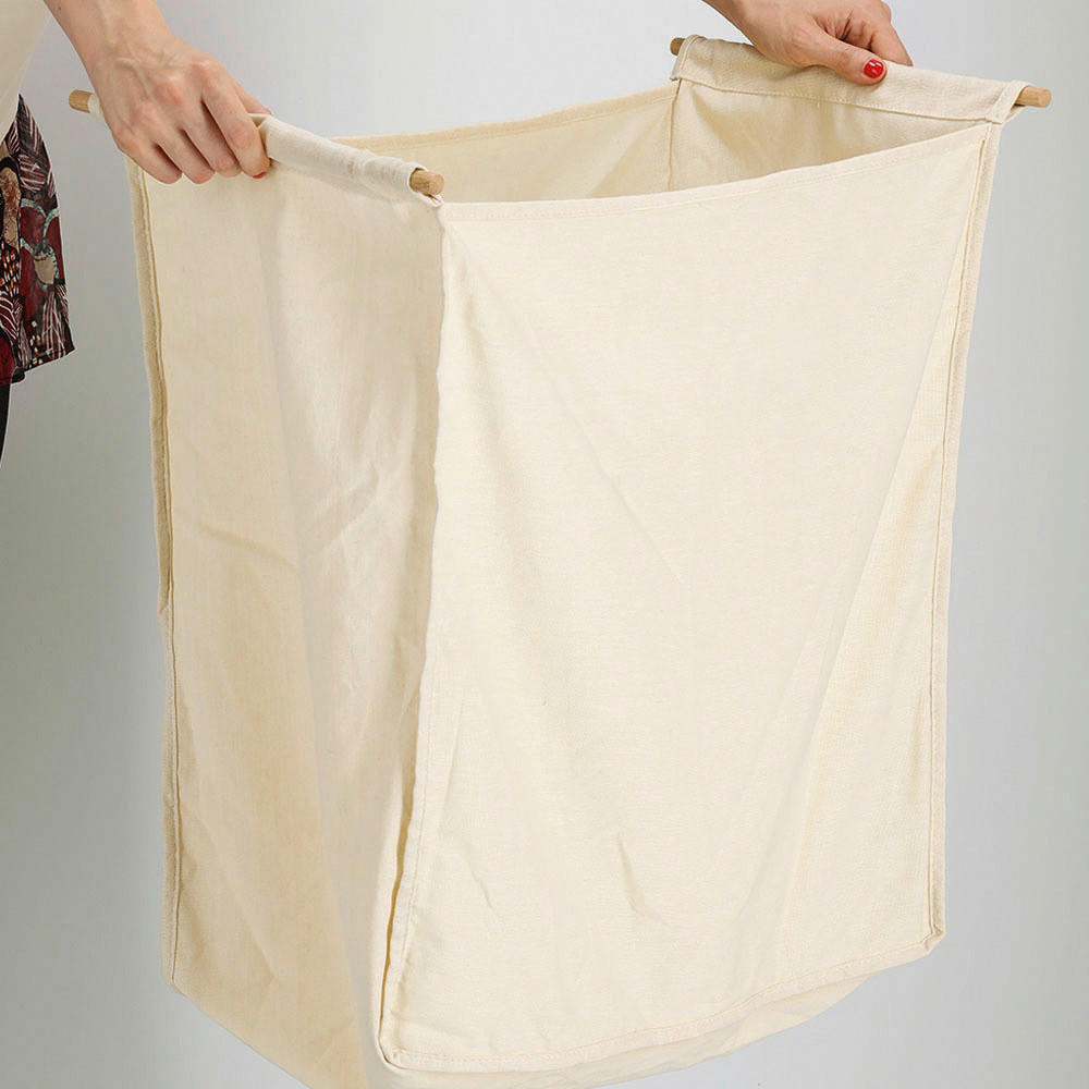 Zeller Wäschesammler natur Baumwolle B/H/L: ca. 33x61x535 cm Wäschesammler - weiß/natur (535,00/33,00/61,00cm) - Zeller