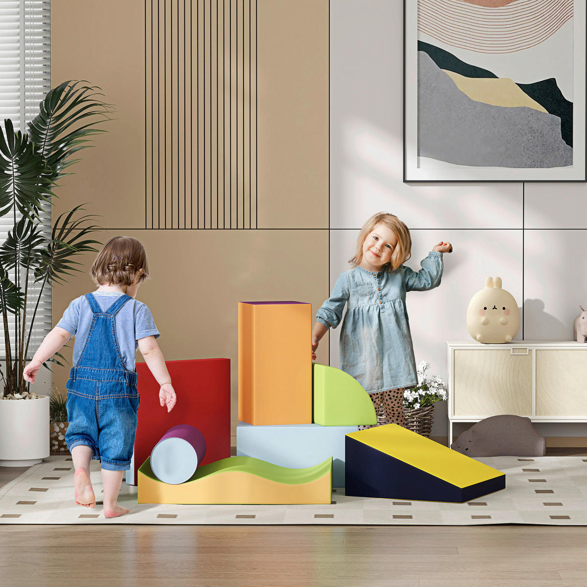 HOMCOM Softbausteine B/H/L: ca. 40x11x60 cm Softbausteine - multicolor (60,00/40,00/11,00cm) - HOMCOM