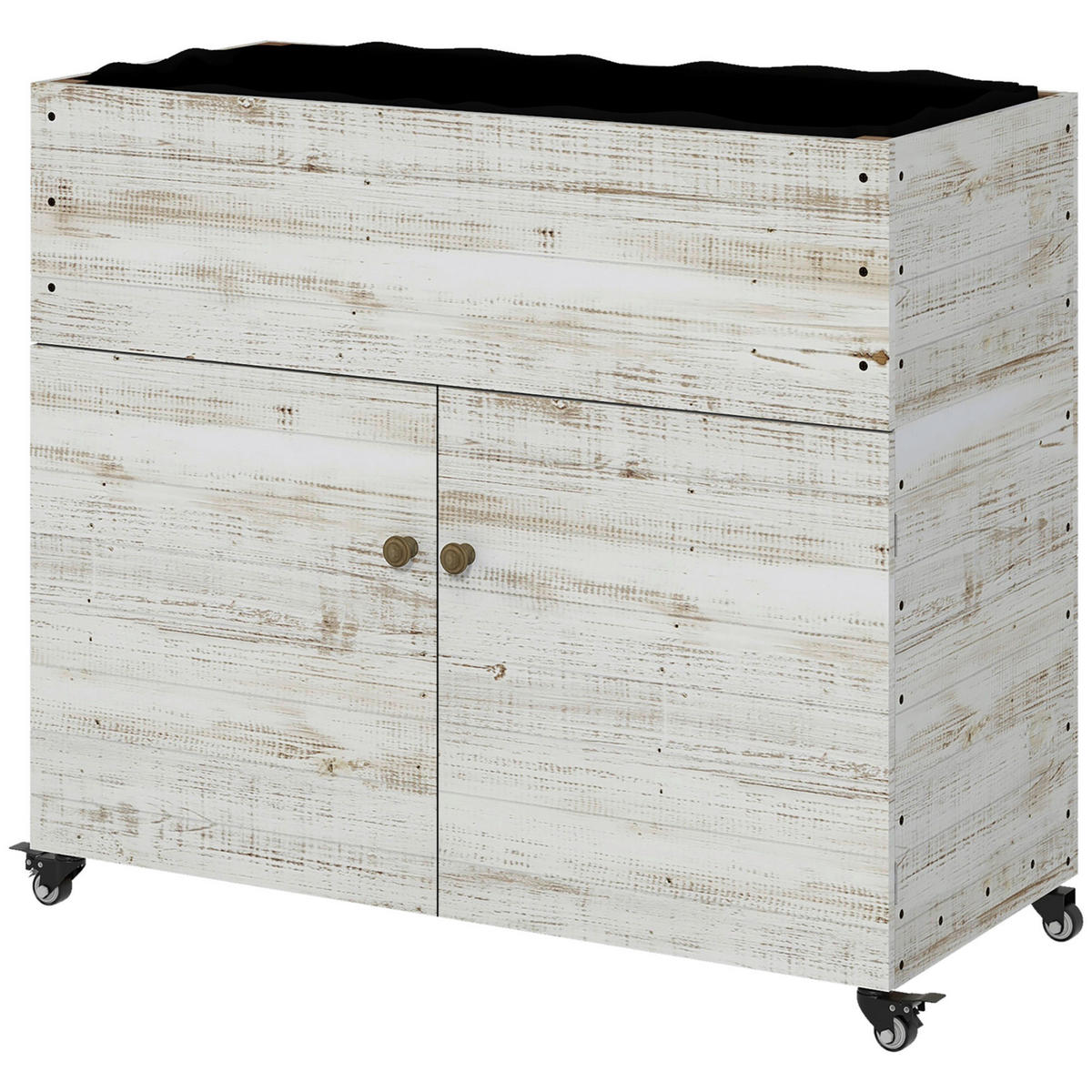 Outsunny Hochbeet weiß Holz B/H/L: ca. 50x110x95 cm Hochbeet - weiß (95,00/50,00/110,00cm) - Outsunny