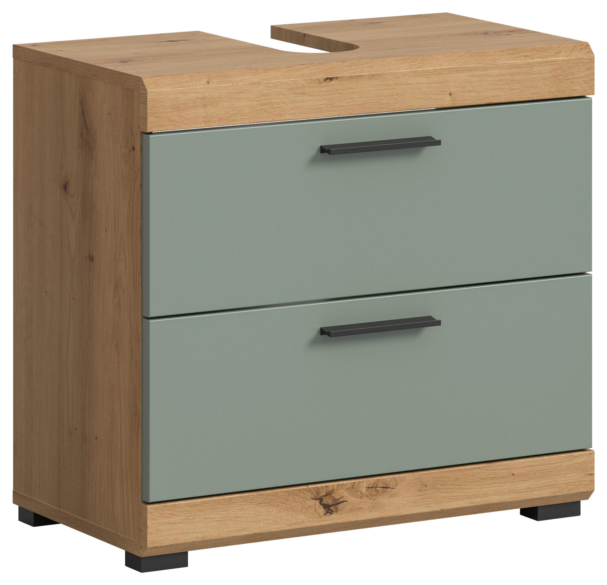 Waschbeckenunterschrank Scout Eiche Artisan Nachbildung salbei Nachbildung B/H/T: ca. 60x56x37 cm Scout - Eiche/salbei (60,00/56,00/37,00cm) - xonox.home