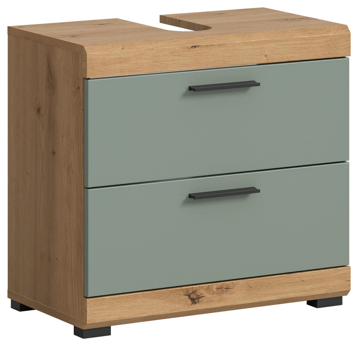 Waschbeckenunterschrank Scout Eiche Artisan Nachbildung salbei Nachbildung B/H/T: ca. 60x56x37 cm Scout - Eiche/salbei (60,00/56,00/37,00cm) - xonox.home