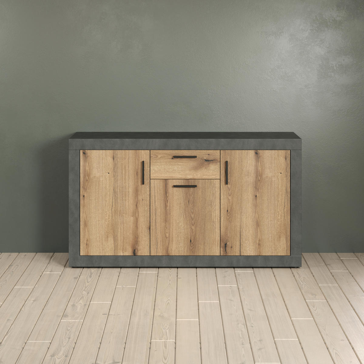 Sideboard Salvada Eiche Evoke Coast Nachbildung anthrazit B/H/T: ca. 149x83x40 cm Salvada - Eiche/anthrazit (149,00/83,00/40,00cm)