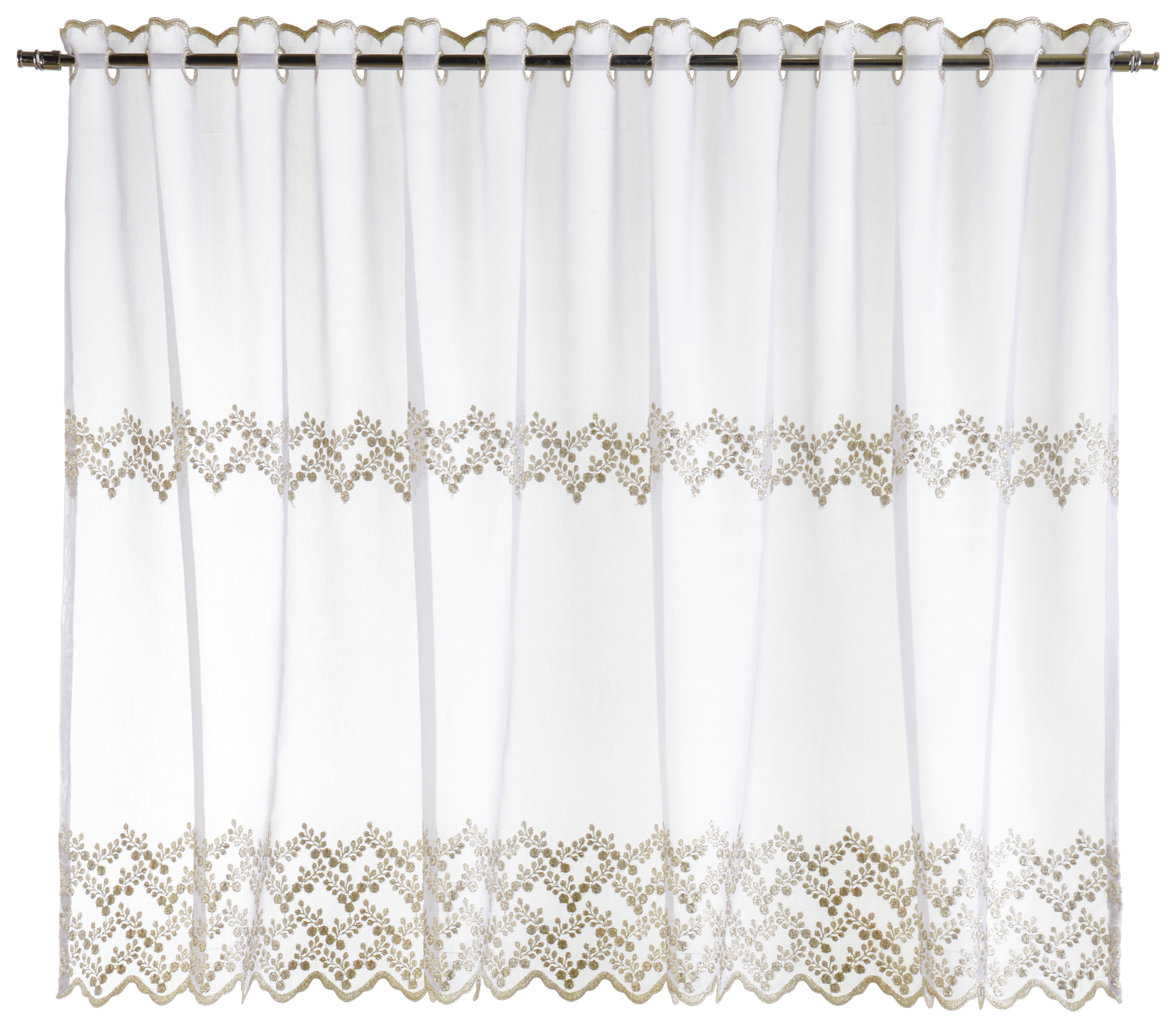 POCOline Scheibengardine Petra weiß B/L: ca. 75x110 cm Petra - gold/weiß (75,00/110,00cm) - POCOline