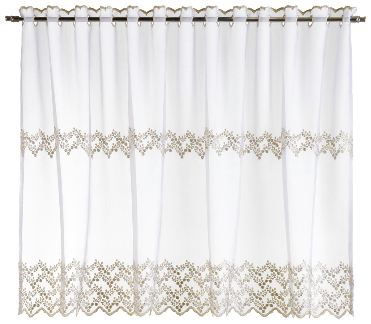 Scheibengardine Petra weiß B/L: ca. 75x110 cm Petra - gold/weiß (75,00/110,00cm) - POCOline