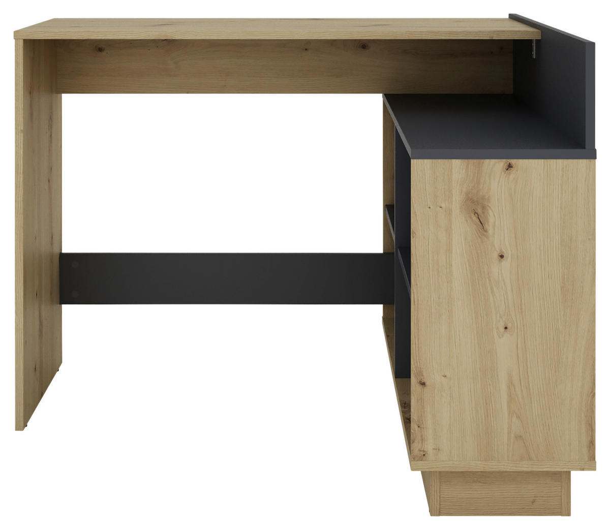 Eckschreibtisch BERNI Eiche Graphit B/H/T: ca. 102x77,5x80 cm BERNI - Eiche/Graphit (102,00/77,50/80,00cm) - byLIVING