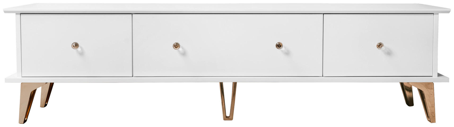 TV-Lowboard Istanbul weiß glänzend B/H/T: ca. 180x48x35 cm Istanbul - gold/weiß (180,00/48,00/35,00cm)