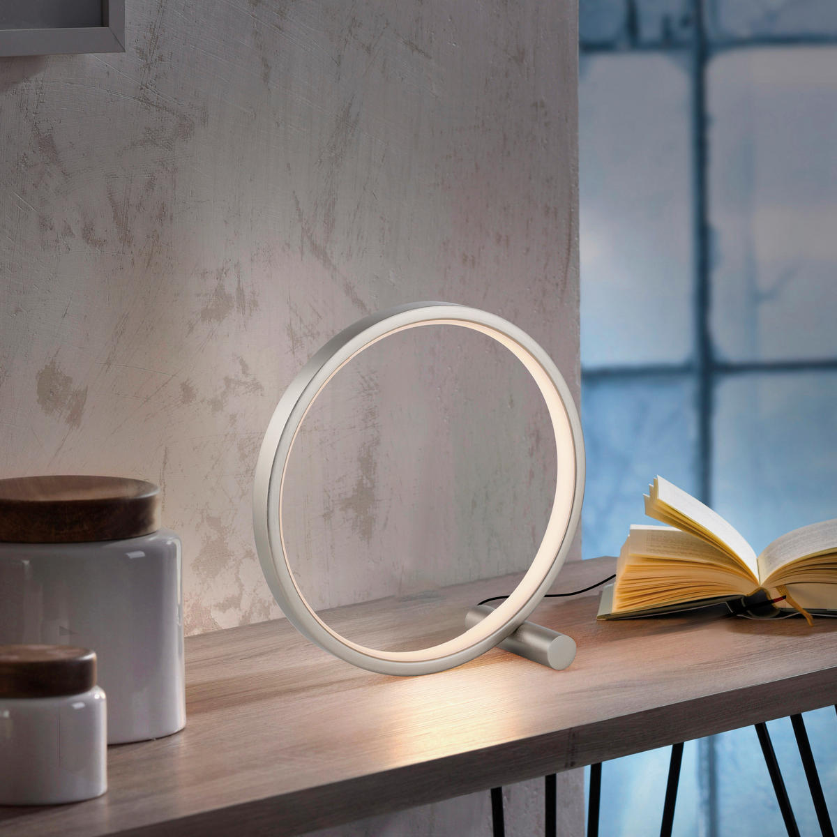 Just Light LED Tischleuchte silber Eisen 1 Brennstellen LED-Tischleuchte_Mini-Ritus - silber - Just Light