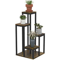 Outsunny Blumenständer braun MDF B/H/L: ca. 40x81x40 cm Blumenständer - braun (40,00/40,00/81,00cm) - Outsunny