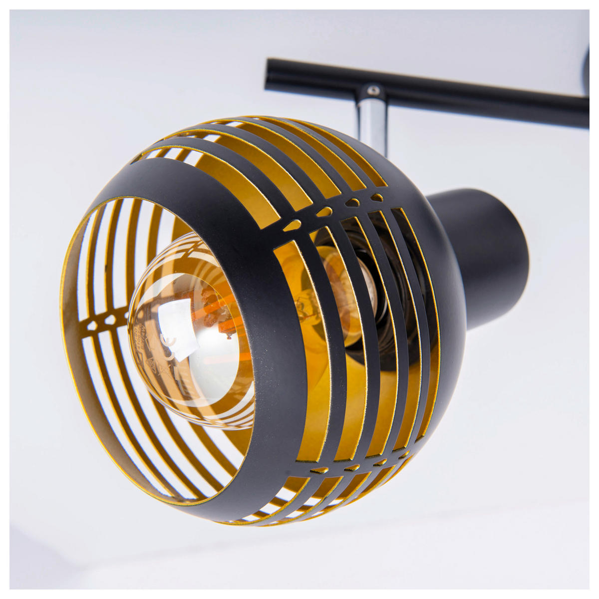 Näve Leuchten 2er Spot Casco NV1387122 schwarz gold Metall B/H/T: ca. 36x12x15 cm E27 2 Brennstellen 2er Spot "Casco" - gold/schwarz (36,00/12,00/15,00cm) - Näve Leuchten