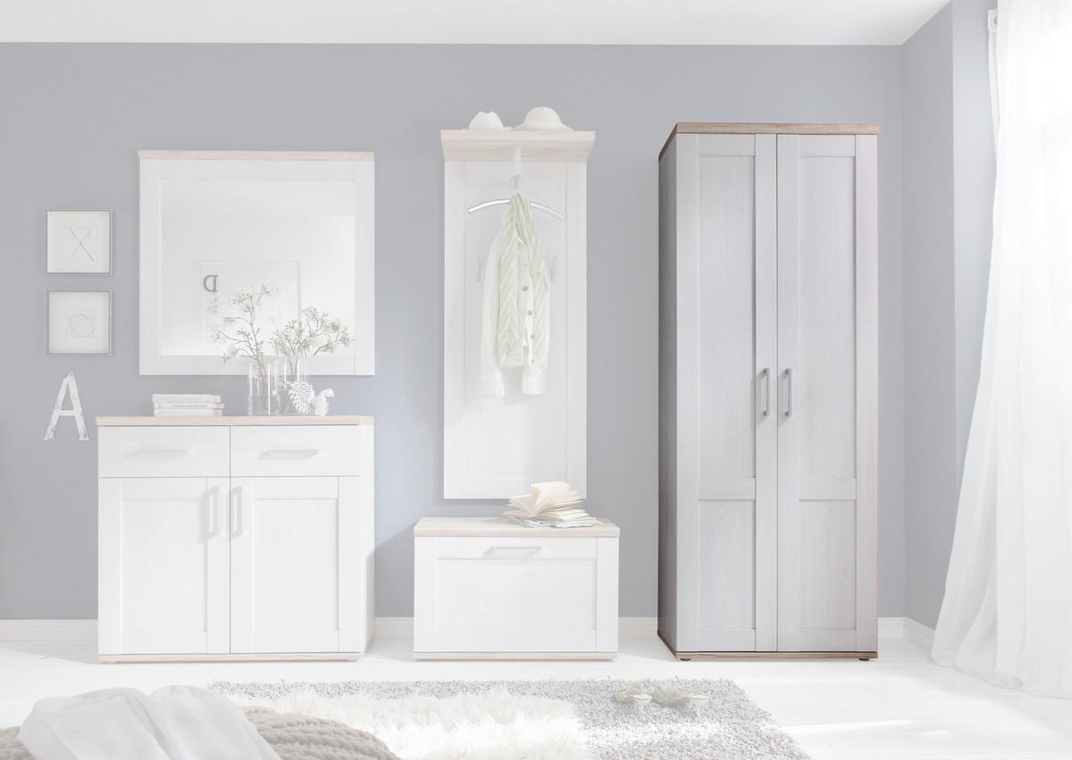 Garderobenschrank Romance Eiche San-Remo Nachbildung Sibiu Lärche Nachbildung B/H/T: ca. 76x201x39 cm Romance - Eiche (76,00/201,00/39,00cm)