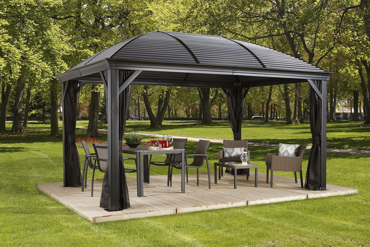 Sojag Pavillon Moreno anthrazit Aluminium B/H/L: ca. 423x283x298 cm Moreno - anthrazit (298,00/423,00/283,00cm) - Sojag