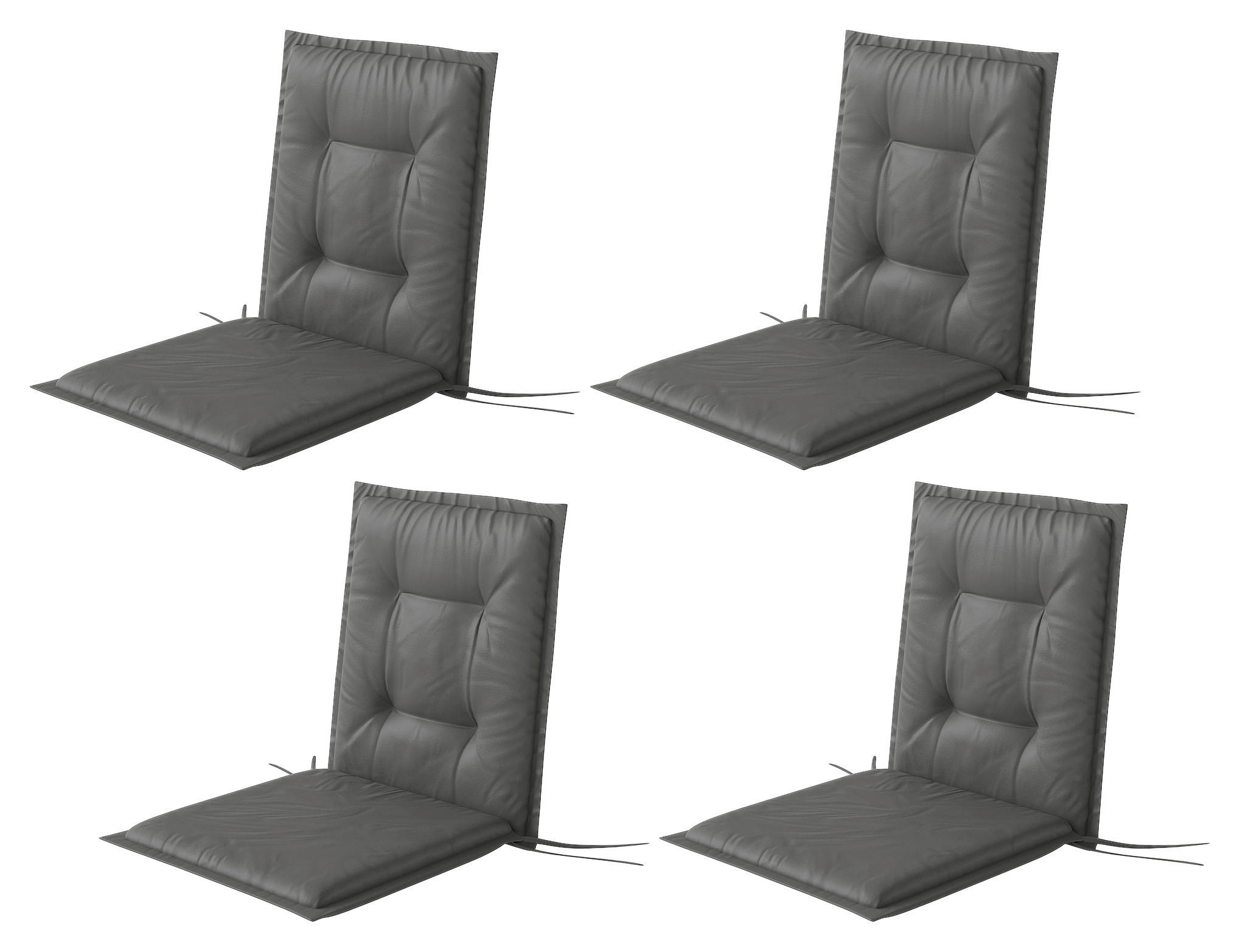 Outsunny Sitzkissen 4er Set hellgrau Polyester B/H/L: ca. 50x5x108 cm Sitzkissen 4er Set - hellgrau (108,00/50,00/5,00cm) - Outsunny