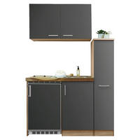 Respekta Miniküche 130 grau matt B/H/T: ca. 130x200x60 cm 130 - Eiche/grau (130,00/200,00/60,00cm) - Respekta
