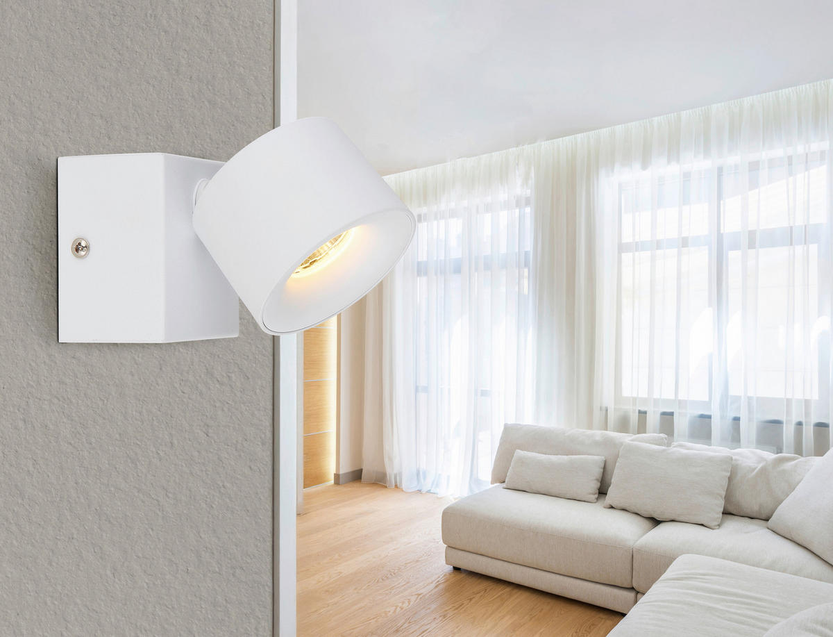 GLOBO LED-Spot RAE 56961-1W weiß Metall Kunststoff B/H: ca. 7,2x9,5 cm 1 Brennstellen RAE - weiß (7,20/9,50cm) - GLOBO