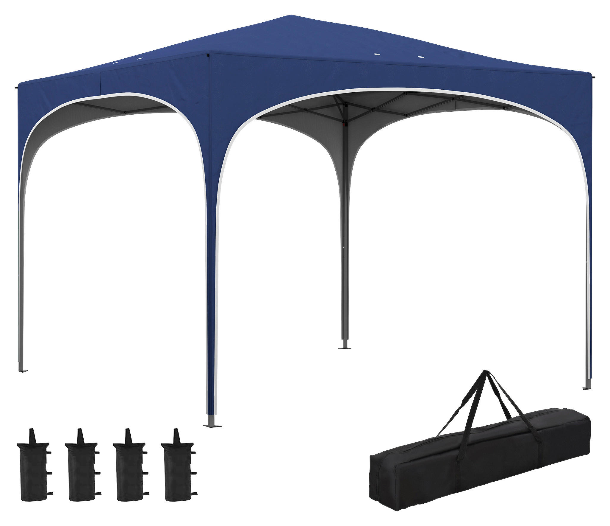Outsunny Pavillon blau Polyester-Mischgewebe B/H/L: ca. 295x255x295 cm Pavillon - blau (295,00/295,00/255,00cm) - Outsunny