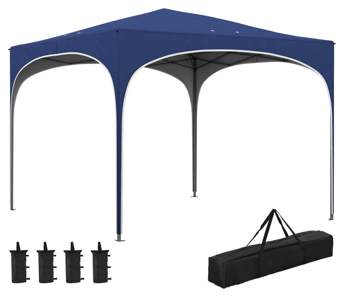 Outsunny Pavillon blau Polyester-Mischgewebe B/H/L: ca. 295x255x295 cm Pavillon - blau (295,00/295,00/255,00cm) - Outsunny