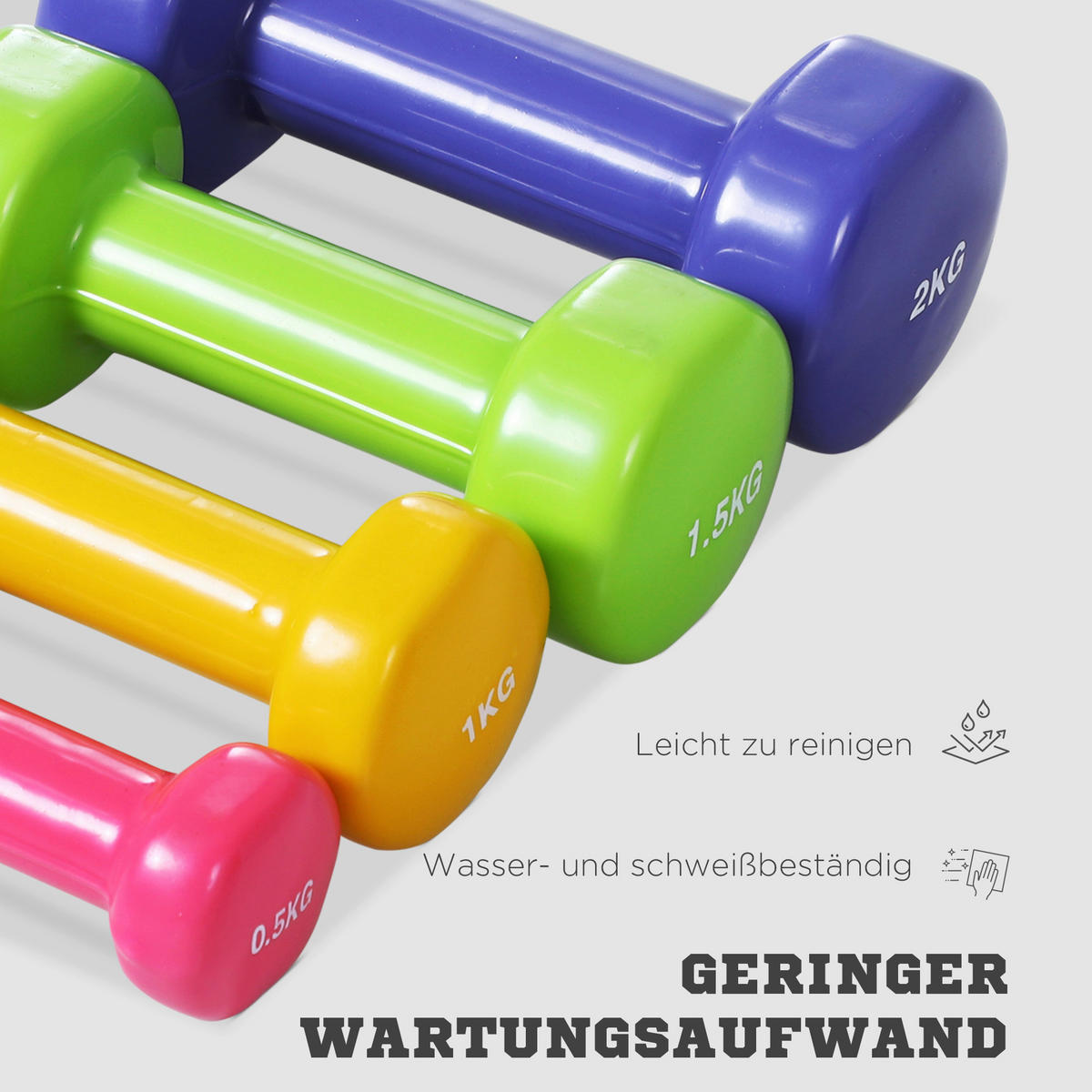 HOMCOM Hantelset bunt Eisen B/H/L: ca. 30x8x41 cm Hantelset - bunt (41,00/30,00/8,00cm) - HOMCOM