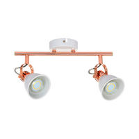 SPOT Light Spotbalken 2766212 weiß Kupfer Metall B/H/T: ca. 40x19x17 cm GU10 2 Brennstellen Anita - weiß/Kupfer (40,00/19,00/17,00cm) - SPOT Light