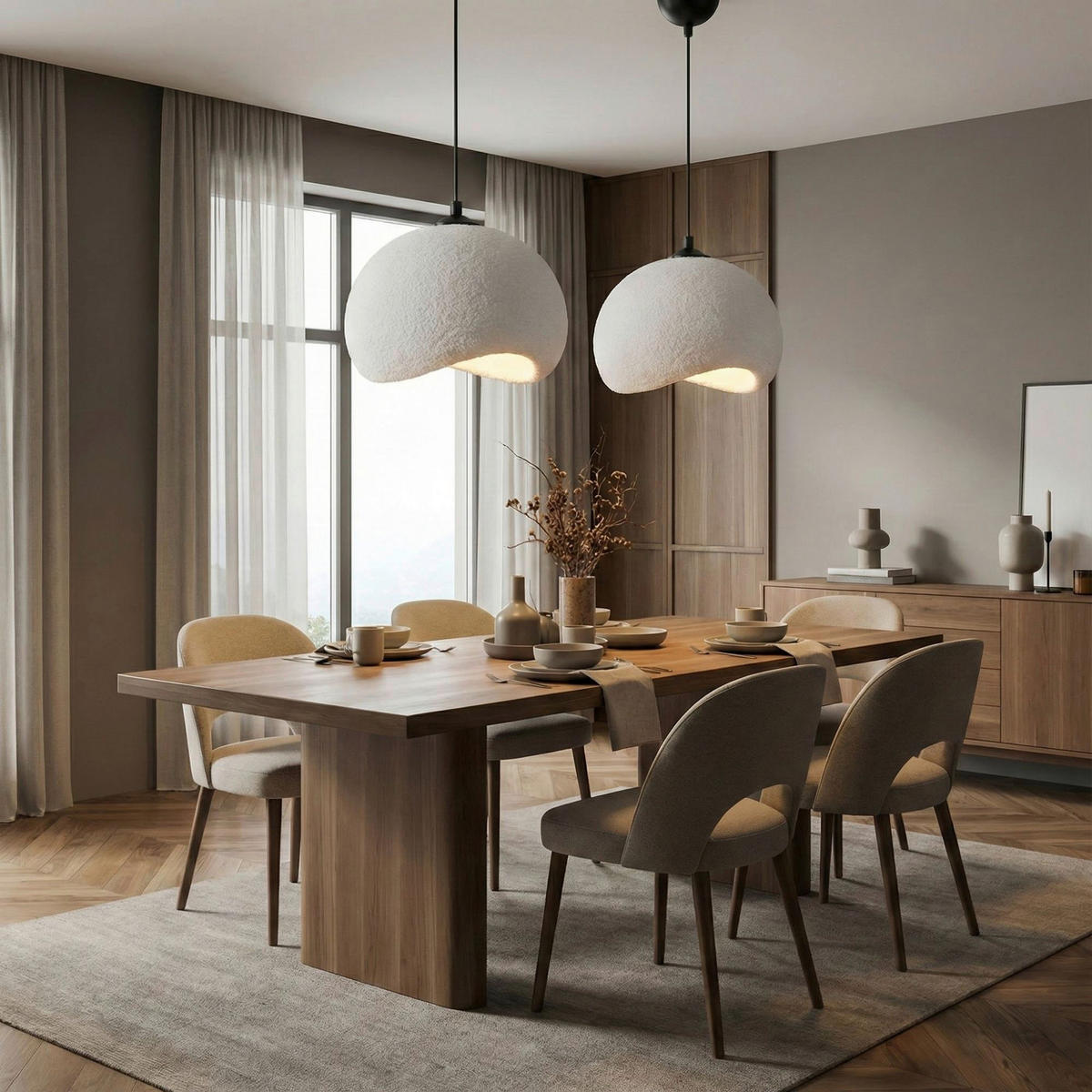 Opviq Pendelleuchte weiß schwarz Polyester-Mischgewebe Metall B/H/L: ca. 29x120x34 cm E27 1 Brennstellen Yontu-15850-B - weiß/schwarz (34,00/29,00/120,00cm) - Opviq