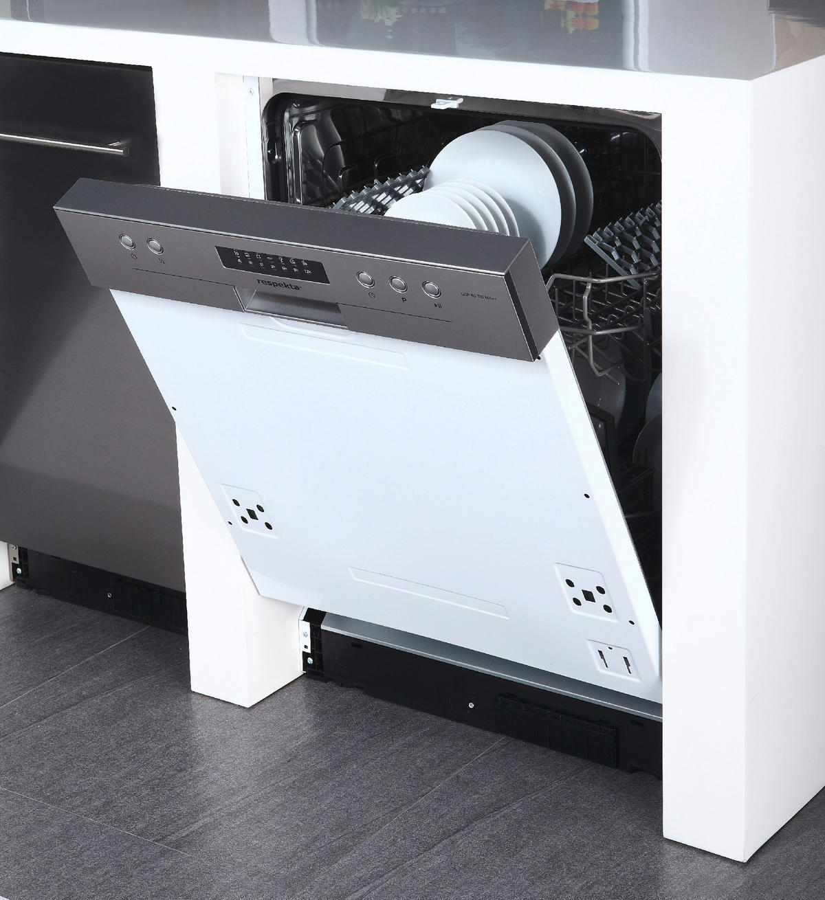 Respekta Küchenblock Economy weiß matt B/H/T: ca. 280x200x60 cm Economy - Eiche/weiß (280,00/200,00/60,00cm) - Respekta