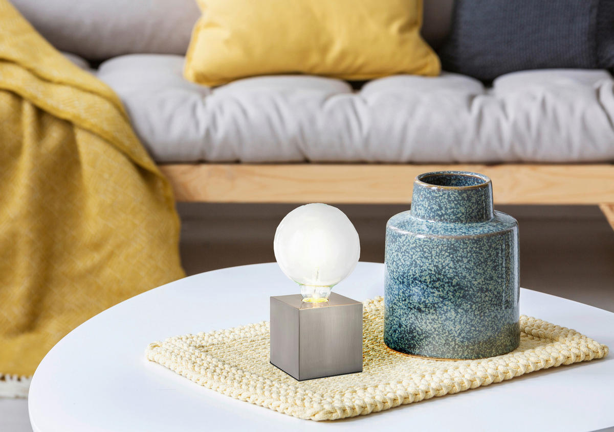 Nowa Tischleuchte 50240101 nickel matt Metall B/H/T: ca. 10x10x10 cm E27 1 Brennstellen LEONIE - nickel matt (10,00/10,00/10,00cm) - Nowa