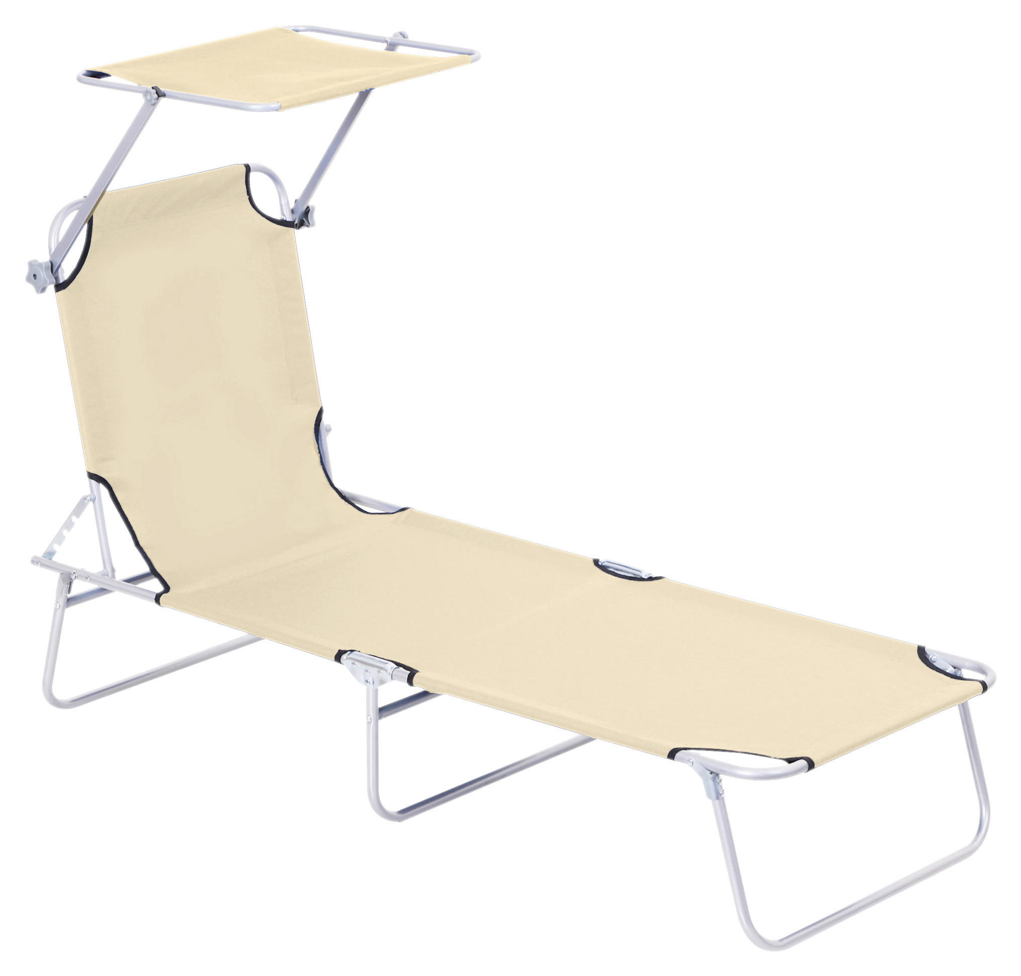 Outsunny Sonnenliege beige Stoff B/H/L: ca. 58x36x187 cm günstig online kaufen