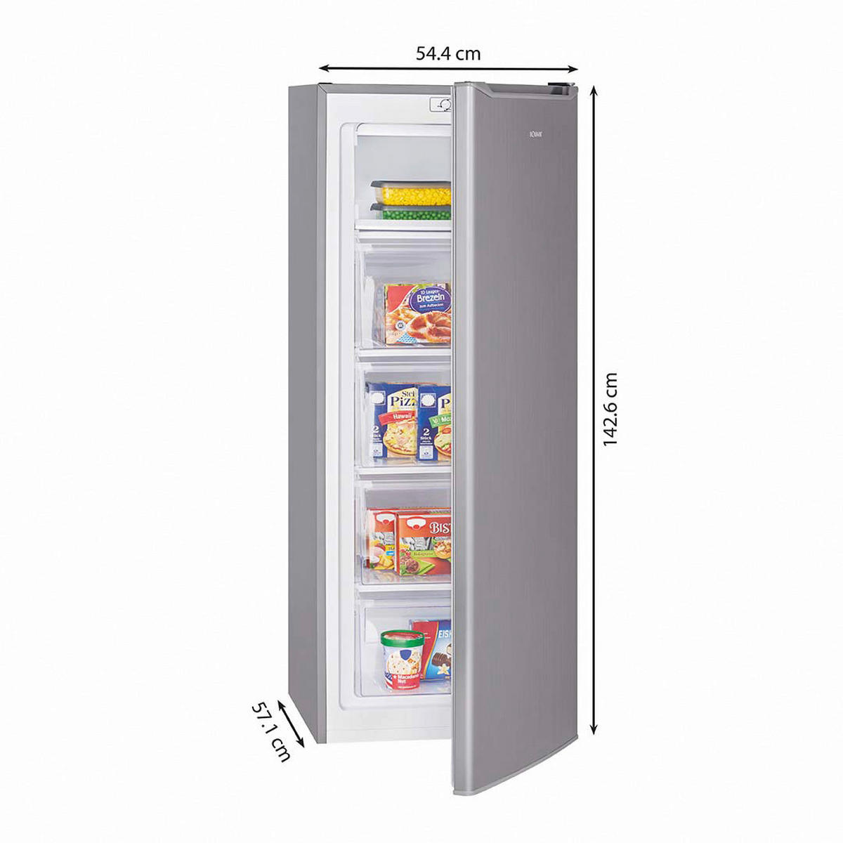 Bomann Gefrierschrank GS 7340 Inox B/H/T: ca. 54x143x57 cm Gefrierschrank GS 7340 ix-look - Inox (54,00/143,00/57,00cm) - Bomann