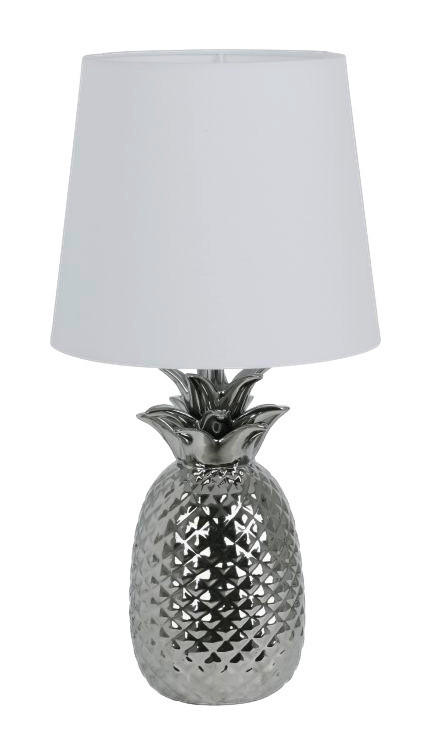Näve Leuchten Keramik-Tischleuchte NV3150642 Chrom Keramik H/D: ca. 45x23 cm E14 1 Brennstellen Ananas - Chrom (23,00/45,00cm) - Näve Leuchten