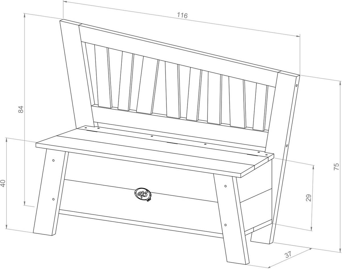 AXI Aufbewahrungsbank grau Holz B/H/L: ca. 116x84x37 cm Aufbewahrungsbank - weiß/grau (37,00/116,00/84,00cm) - AXI