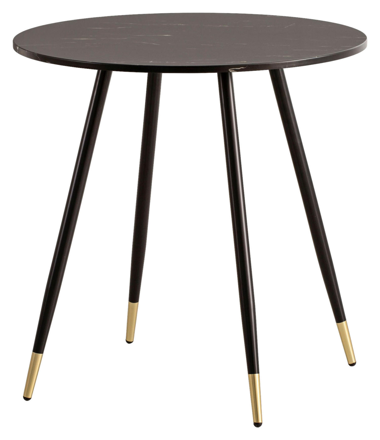 Esstisch schwarz Marmor Optik H/D: ca. 76x75 cm Esszimmertisch - schwarz (75,00/76,00cm) - Wohnling