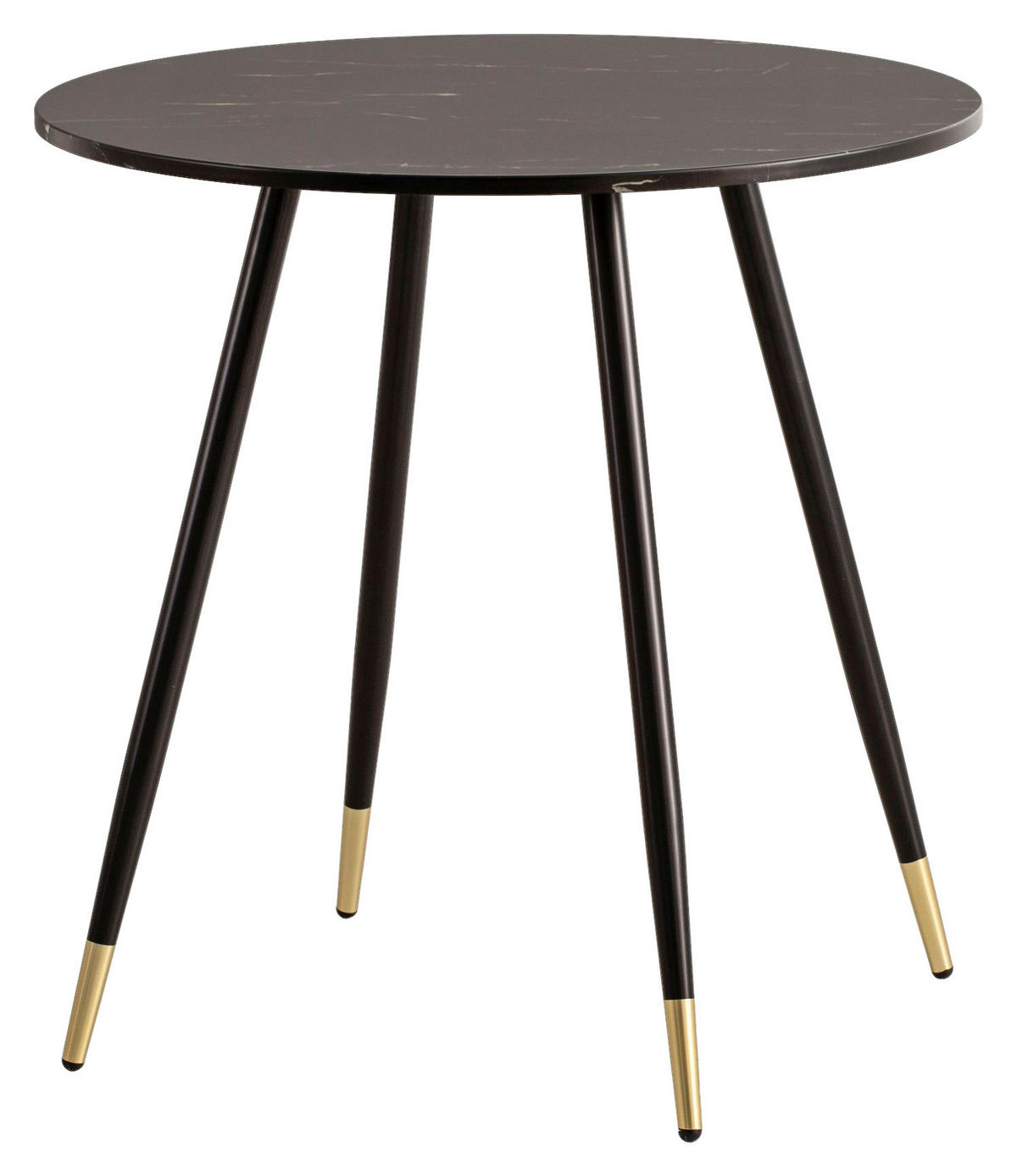 Esstisch schwarz Marmor Optik H/D: ca. 76x75 cm Esszimmertisch - schwarz (75,00/76,00cm) - Wohnling
