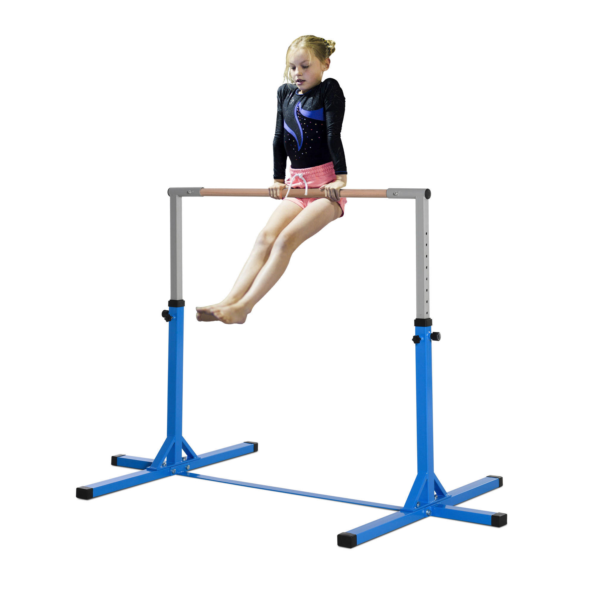 HOMCOM Kinder-Gymnastikstange B/H/L: ca. 121x150x194 cm Kinder-Gymnastikstange - blau (194,00/121,00/150,00cm) - HOMCOM