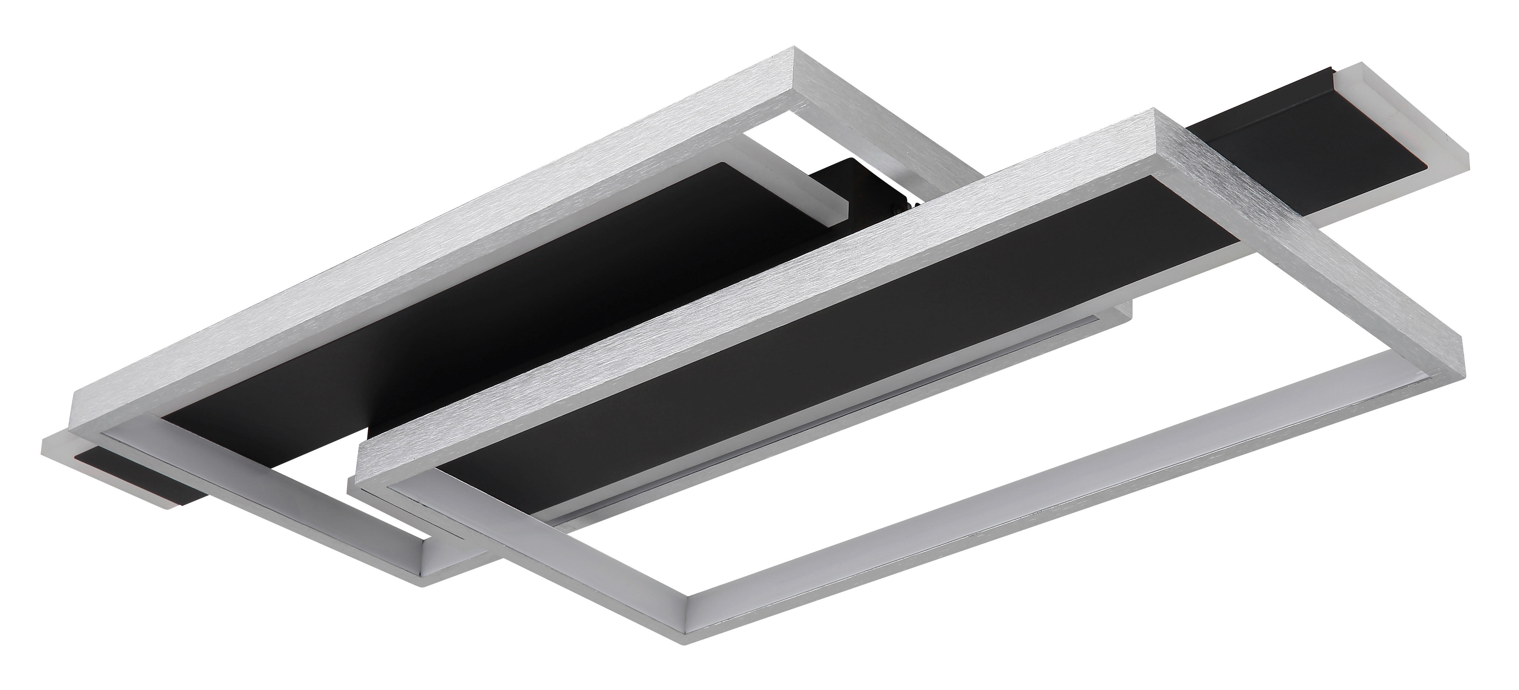 GLOBO LED-Deckenleuchte FINNLEY 67187-40 mattschwarz Opal Metall Kunststoff B/H/L: ca. 62x8,2x27 cm 1 Brennstellen FINNLEY - Opal/mattschwarz (27,00/62,00/8,20cm) - GLOBO