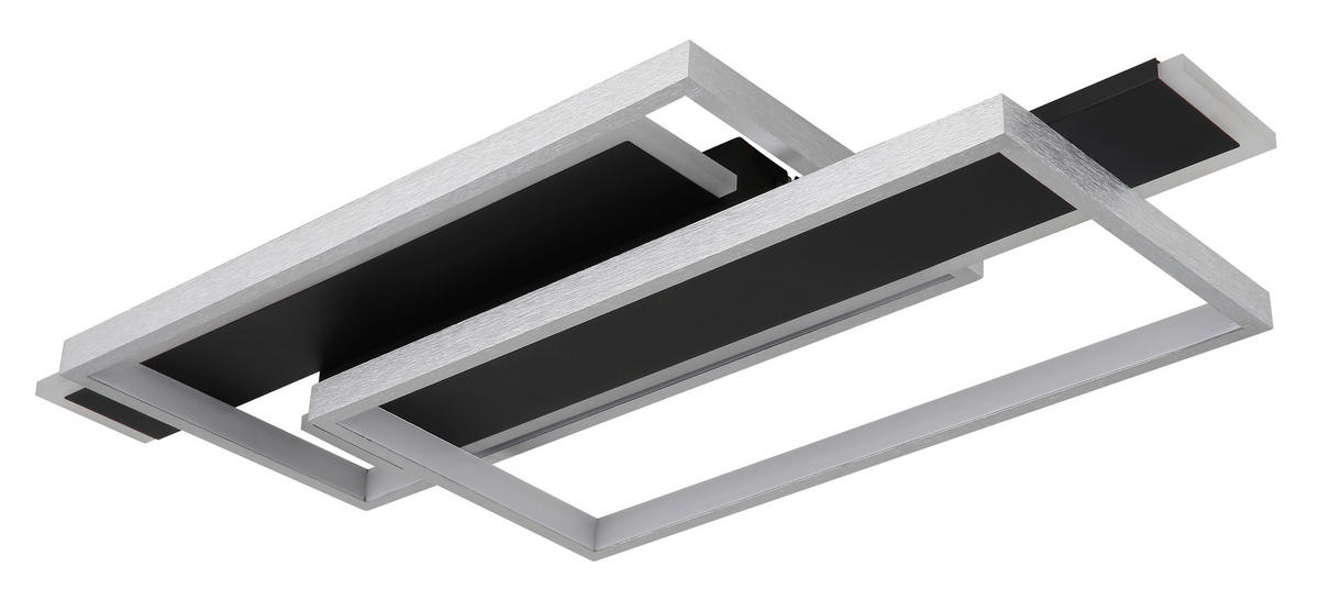GLOBO LED-Deckenleuchte FINNLEY 67187-40 mattschwarz Opal Metall Kunststoff B/H/L: ca. 62x8,2x27 cm 1 Brennstellen FINNLEY - Opal/mattschwarz (27,00/62,00/8,20cm) - GLOBO