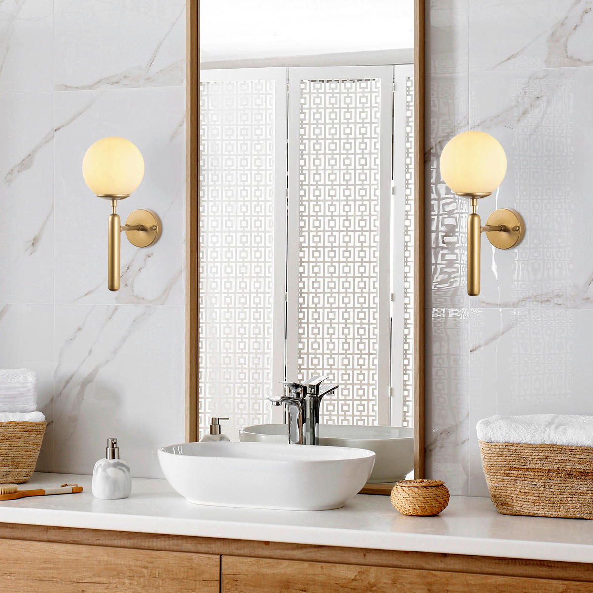 Opviq Wandleuchte gold Glas Metall B/H/L: ca. 20x40x15 cm E14 1 Brennstellen King - gold (15,00/20,00/40,00cm) - Opviq