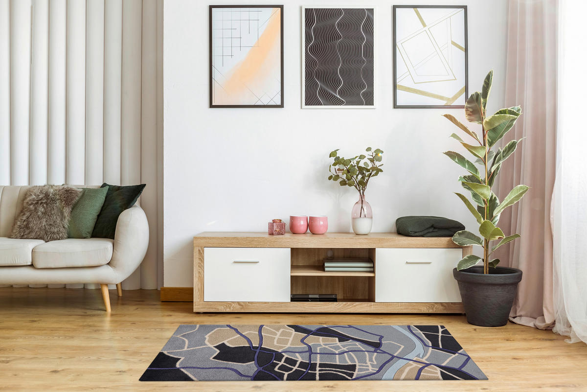 Arte Espina Kurzflorteppich Living Mat 35 blau B/L: ca. 64x168 cm Living Mat 35 - blau (64,00/168,00cm) - Arte Espina