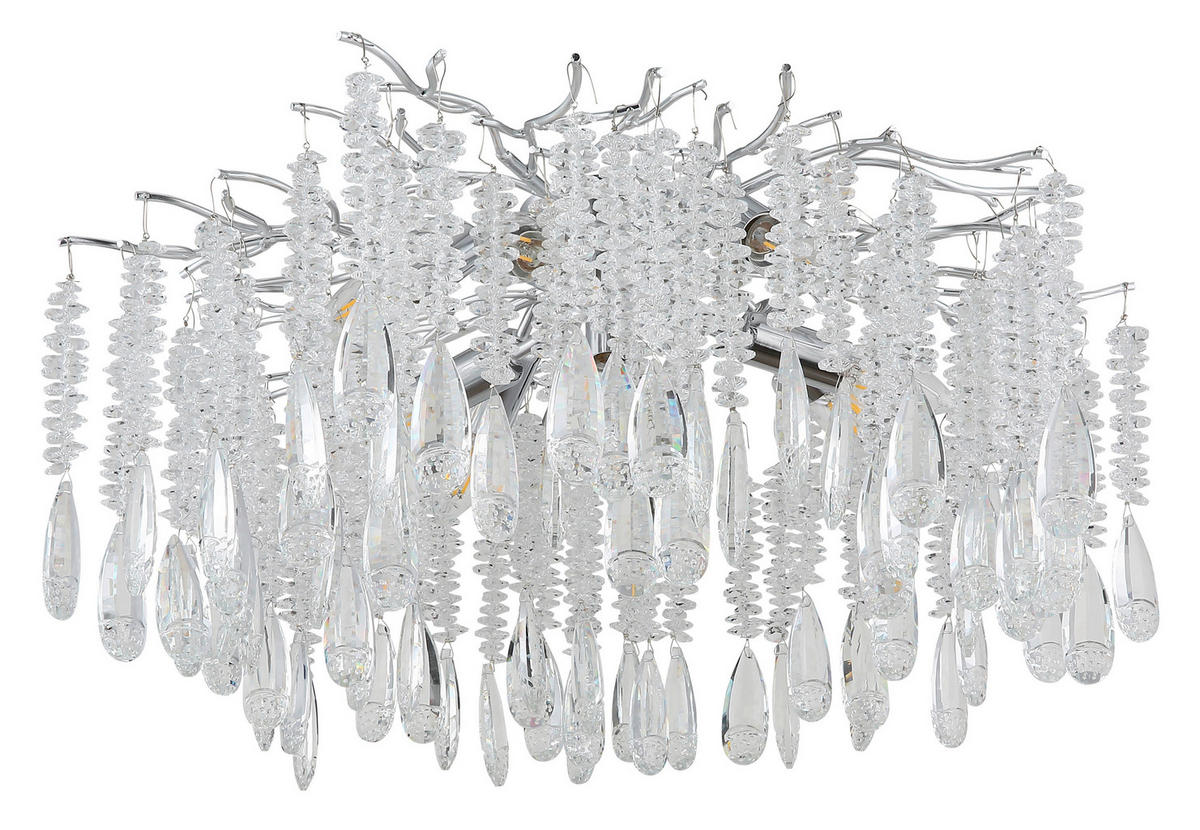 GLOBO Deckenleuchte silber klar Glas Metall H/D: ca. 45x60 cm E14 8 Brennstellen Kinga - klar/silber (60,00/45,00cm) - GLOBO