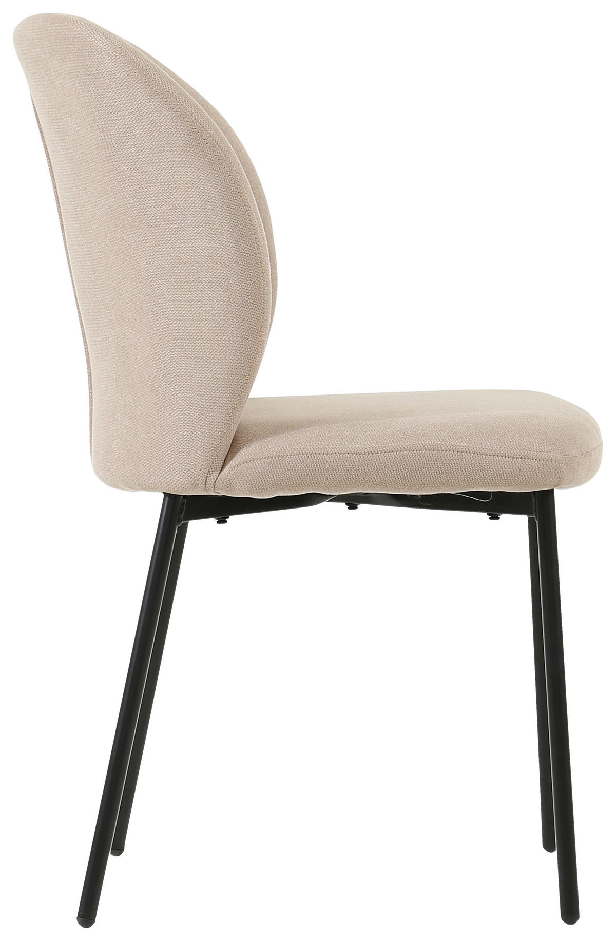 Stuhl Medina beige schwarz Webstoff Metall B/H/T: ca. 46x85x48 cm Medina - beige/schwarz (46,00/85,00/48,00cm)