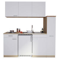 Respekta Küchenblock Economy weiß matt B/H/T: ca. 180x200x60 cm Economy - Eiche/weiß (180,00/200,00/60,00cm) - Respekta