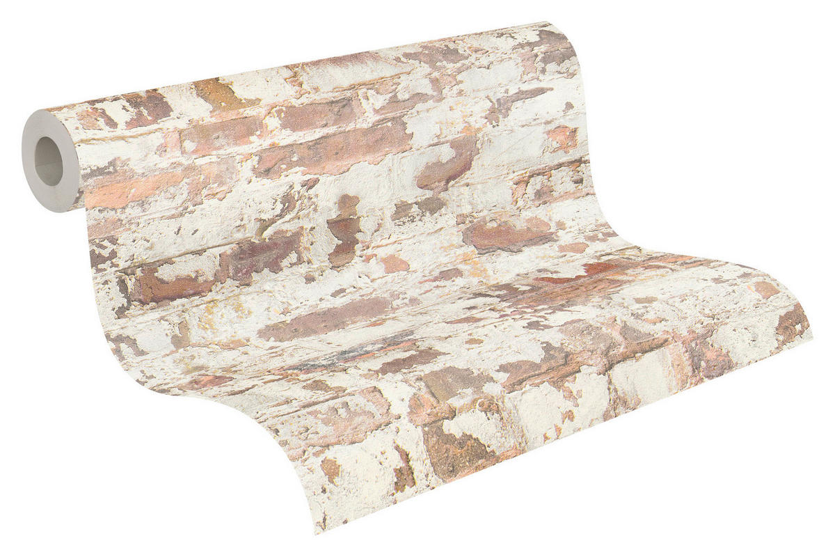 A.S.Creation Vliestapete weiß rot B/H/D: ca. 53x1005x8 cm Vliestapete - weiß/rot (8,00/1005,00cm) - A.S.Creation