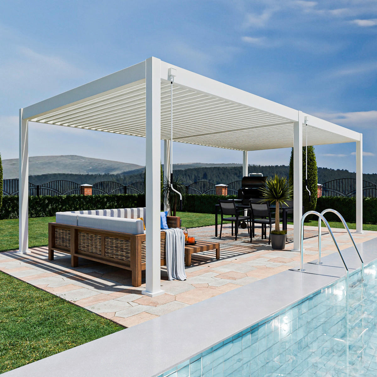 PergoLine Pergola Superior weiß Aluminium B/H/L: ca. 720x255x360 cm Superior - weiß (360,00/720,00/255,00cm) - PergoLine
