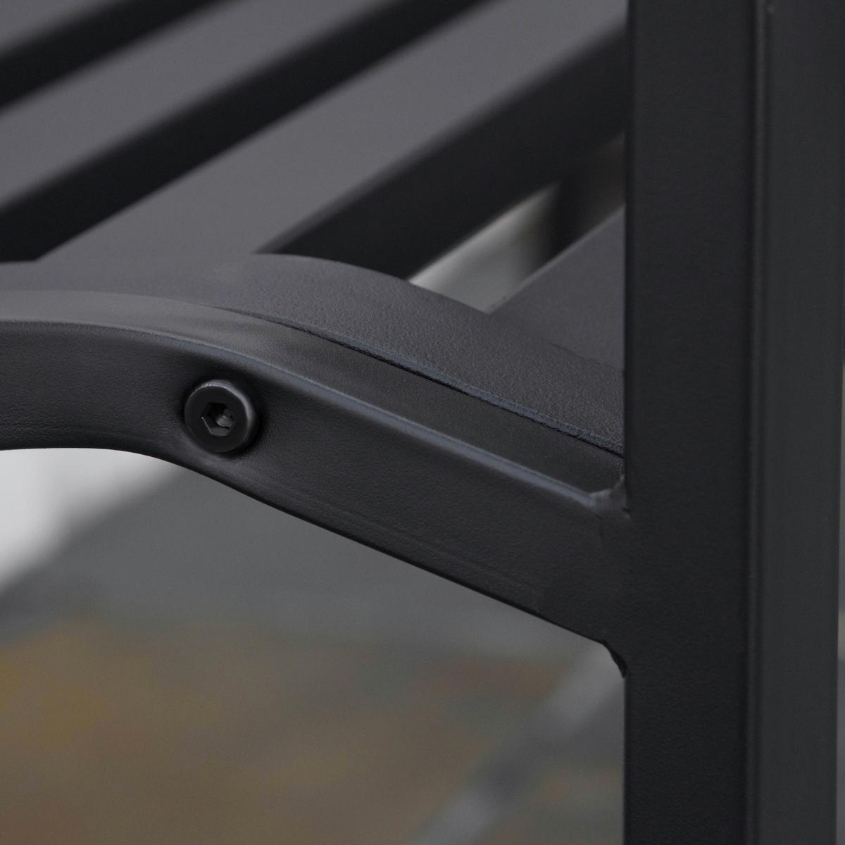 Outsunny Gartenbank schwarz Eisen B/H/L: ca. 58,5x89x128 cm Gartenbank - schwarz (128,00/58,50/89,00cm) - Outsunny