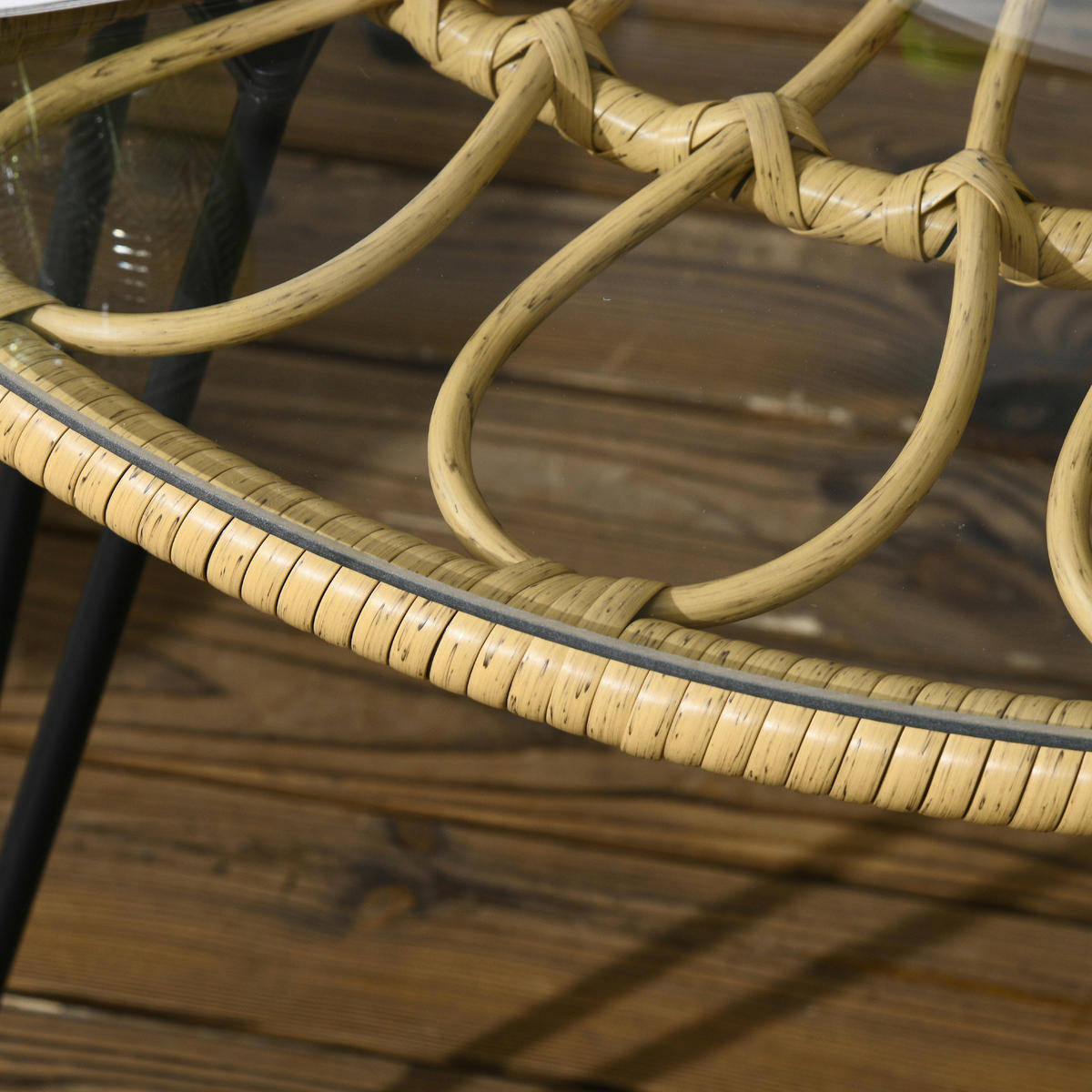 Outsunny Gartensitzgruppe 5tlg. beige Stahl B/H/L: ca. 82x50x82 cm Gartensitzgruppe 5tlg. - beige (82,00/82,00/50,00cm) - Outsunny