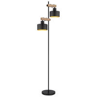 GLOBO Stehleuchte schwarz Metall B/H/T: ca. 25x168x44 cm E27 2 Brennstellen RIELLY - schwarz (25,00/168,00/44,00cm) - GLOBO