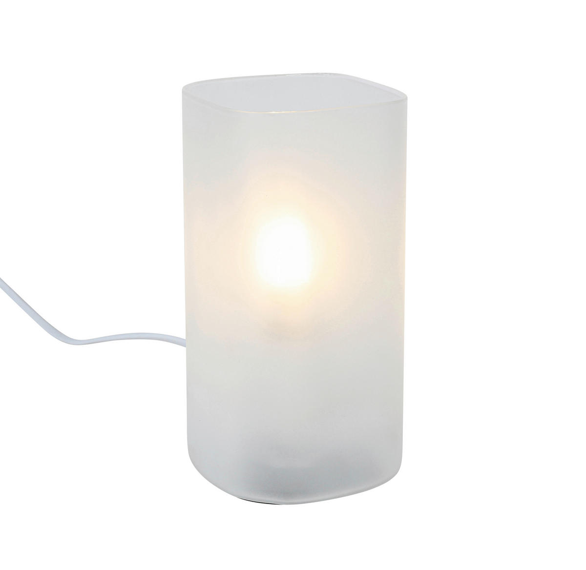 Nolo Tischleuchte Paige weiß Glas B/H/L: ca. 9,5x20x9,5 cm E27 1 Brennstellen Paige - weiß (9,50/9,50/20,00cm) - Nolo